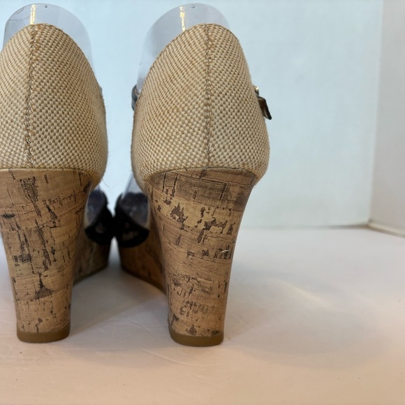 Apt. 9 black lace wedge heel sandals shoes size 8M - Picture 8 of 12